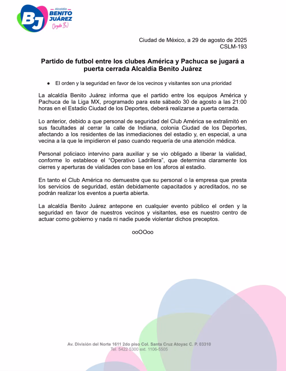 América vs Pachuca será a puerta cerrada por orden de alcaldía