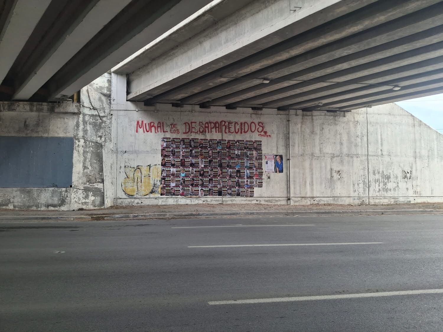 Colocan más lonas en el Mural de los Desaparecidos en Reynosa