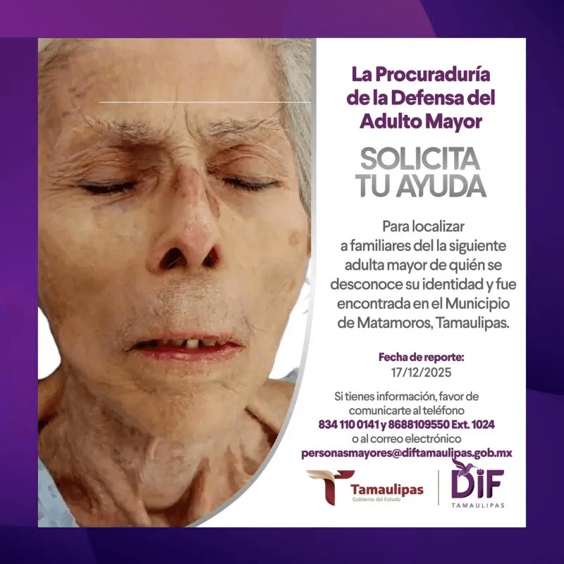 DIF Tamaulipas Nilda Perales 84 años adulta mayor abandonada en Tamaulipas Playa Bagdad.png