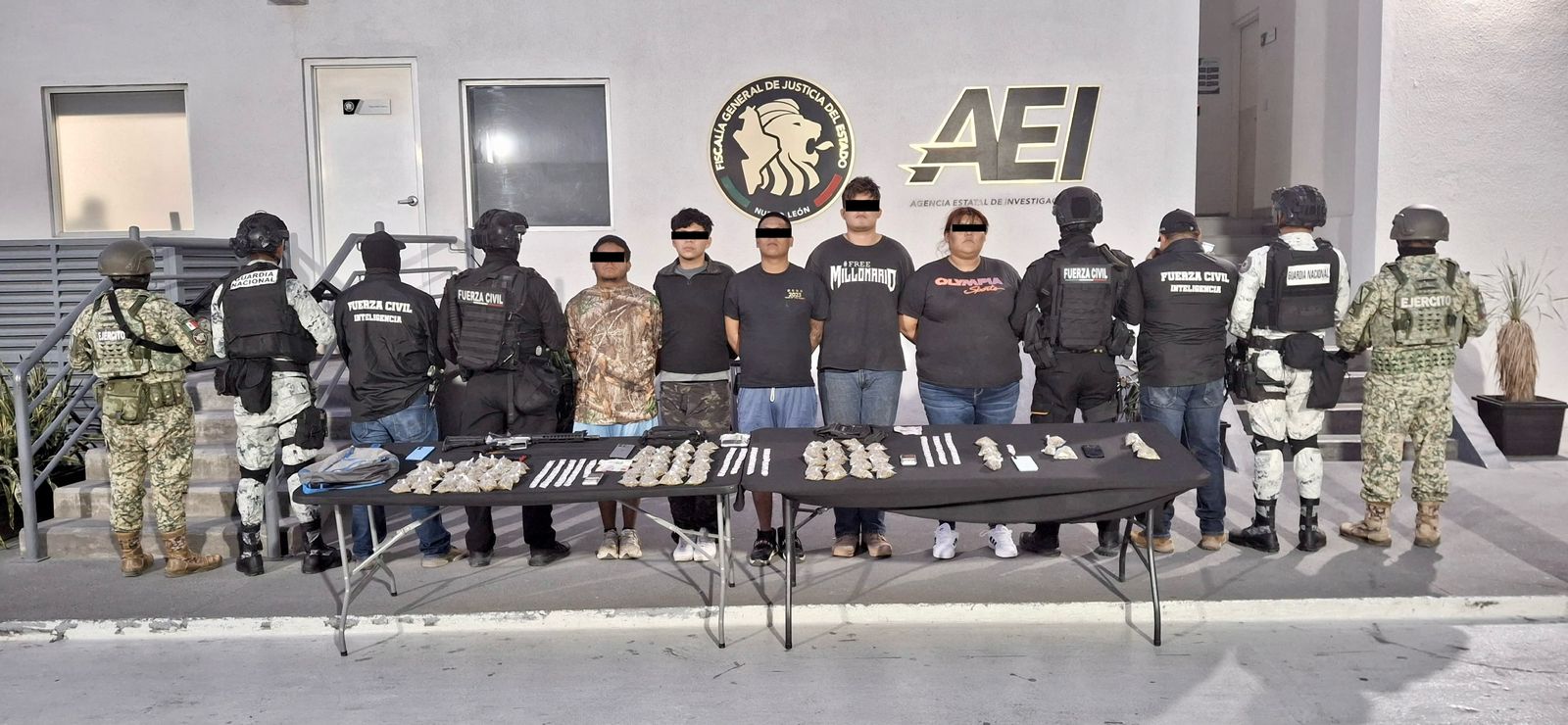 Desarticulan célula delictiva en Linares; aseguran armamento