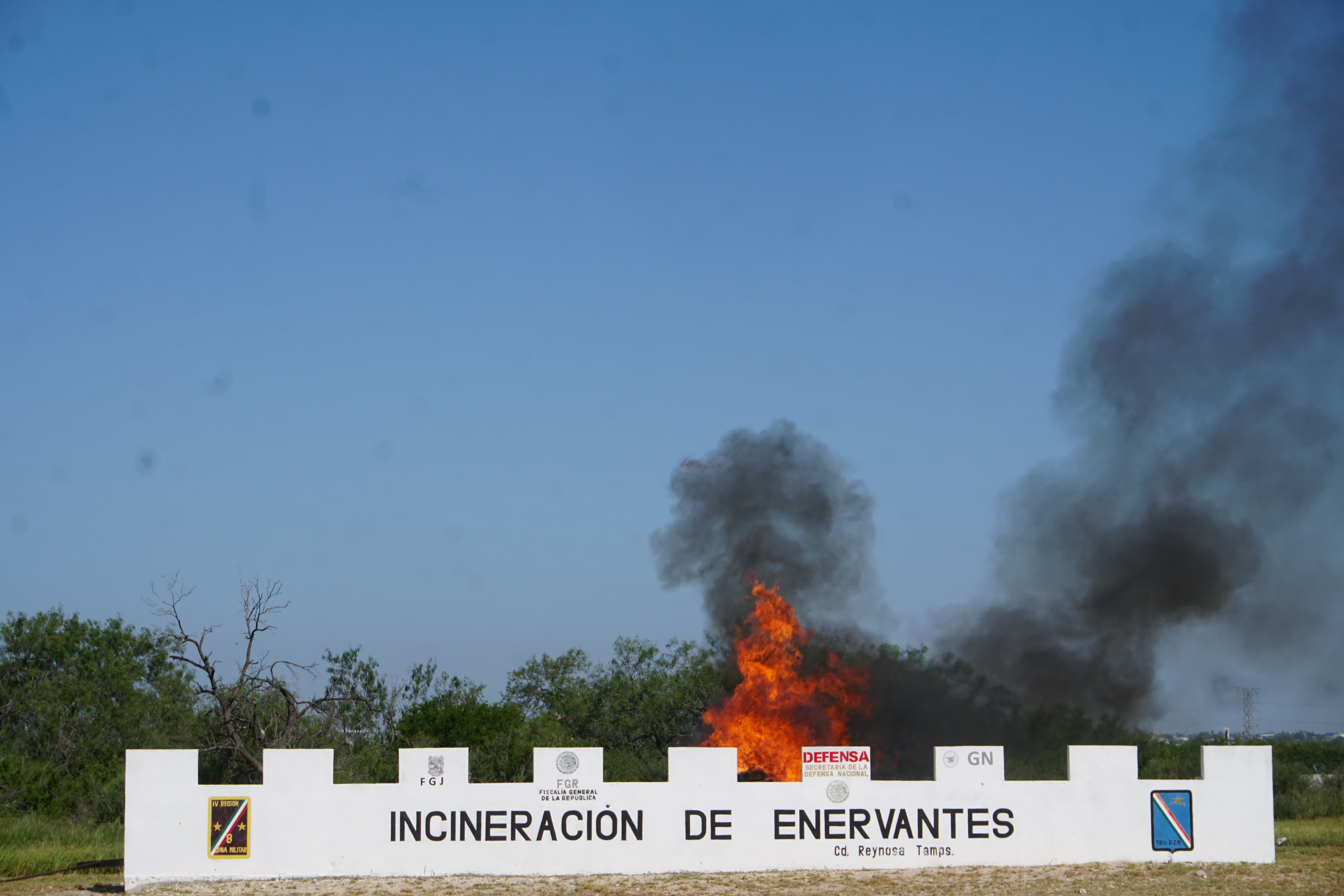 Destruyen droga asegurada en Reynosa durante operativo conjunto