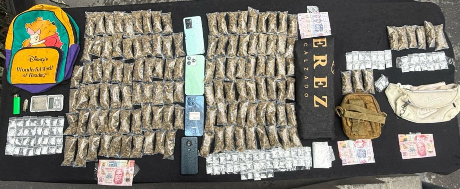 Detienen a cuatro con 200 dosis de droga en Guadalupe