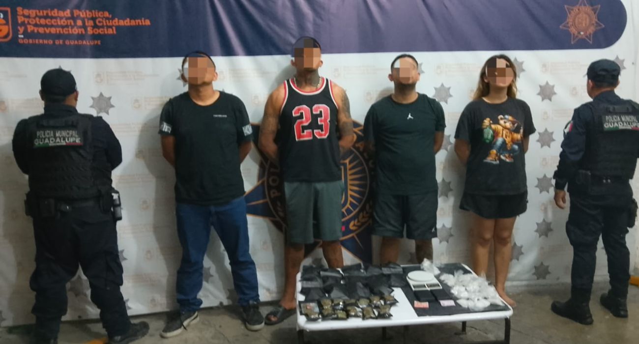 Detienen a cuatro narcomenudistas en Guadalupe