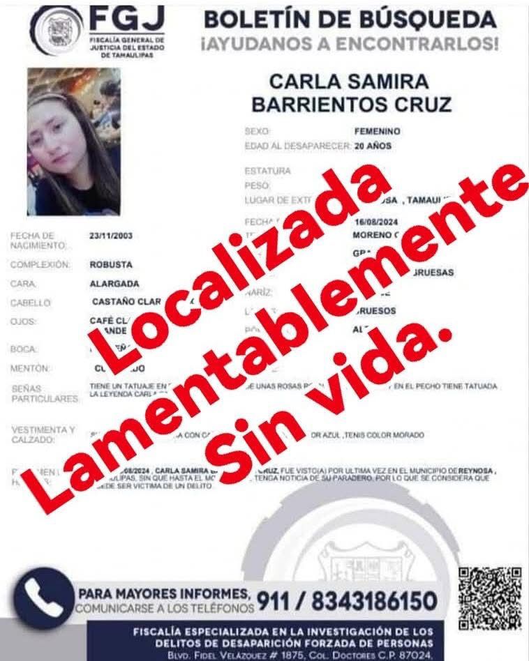 Encuentran sin vida a Neyra Jarely y Carla Samira en Reynosa