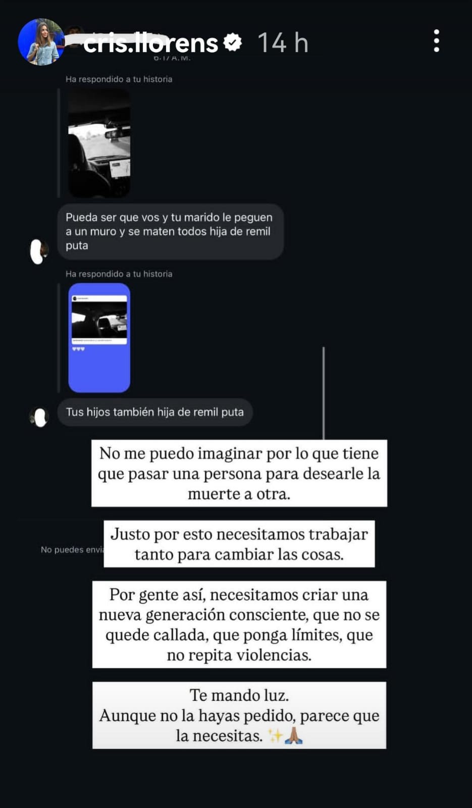 Esposa de Sergio Canales da a conocer amenaza de muerte