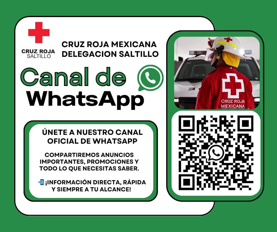 Habilita Cruz Roja canal de WhatsApp para reportes de emergencia