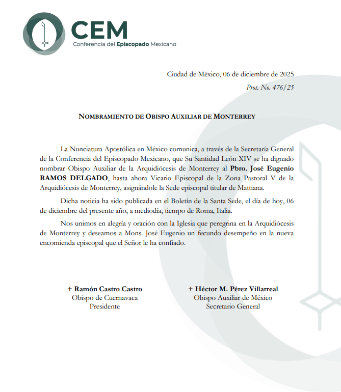 Nombran a José Eugenio Ramos como Obispo Auxiliar de Monterrey.png