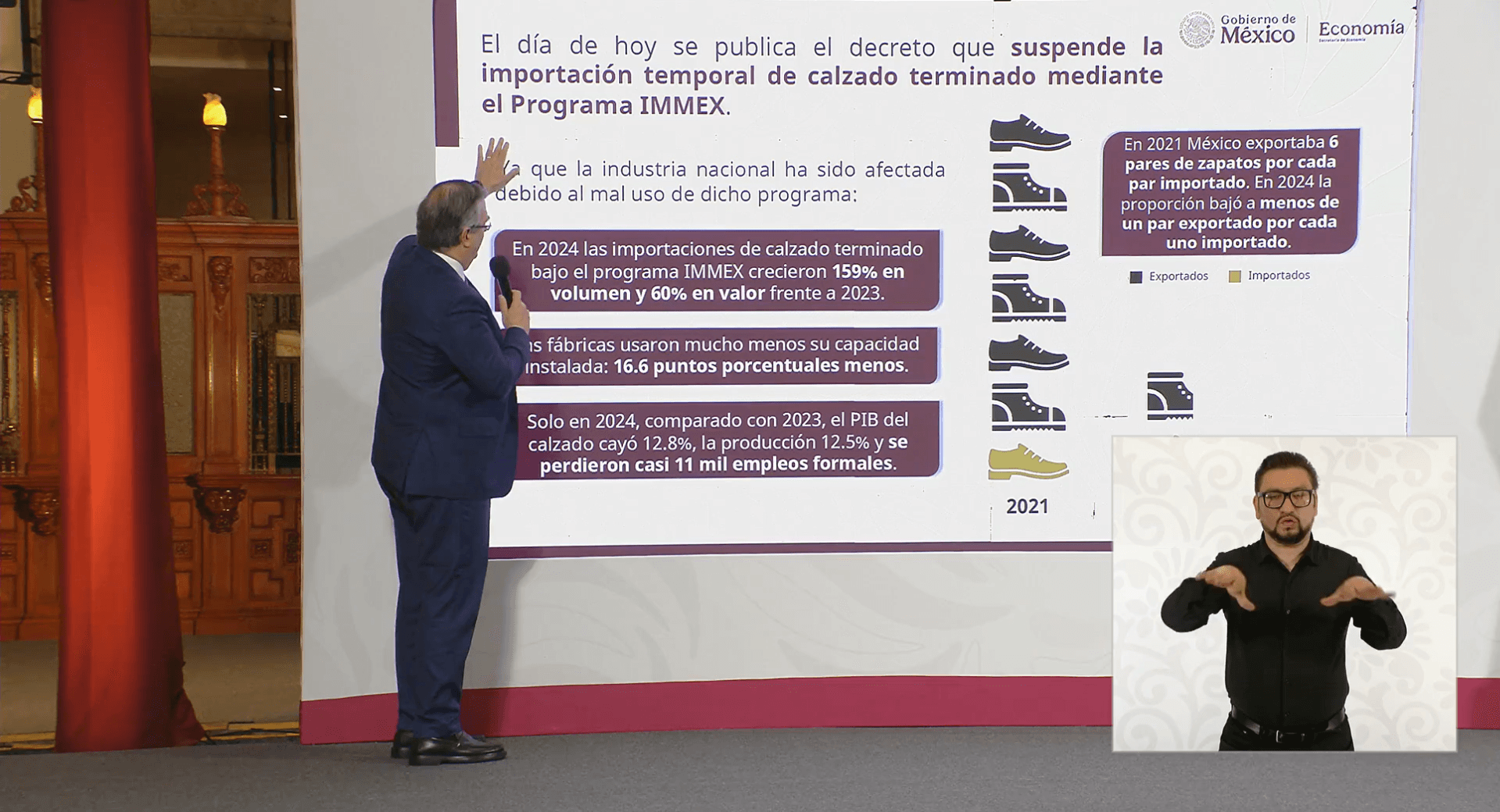 Publicarán decreto para suspensión temporal para la importación del calzado