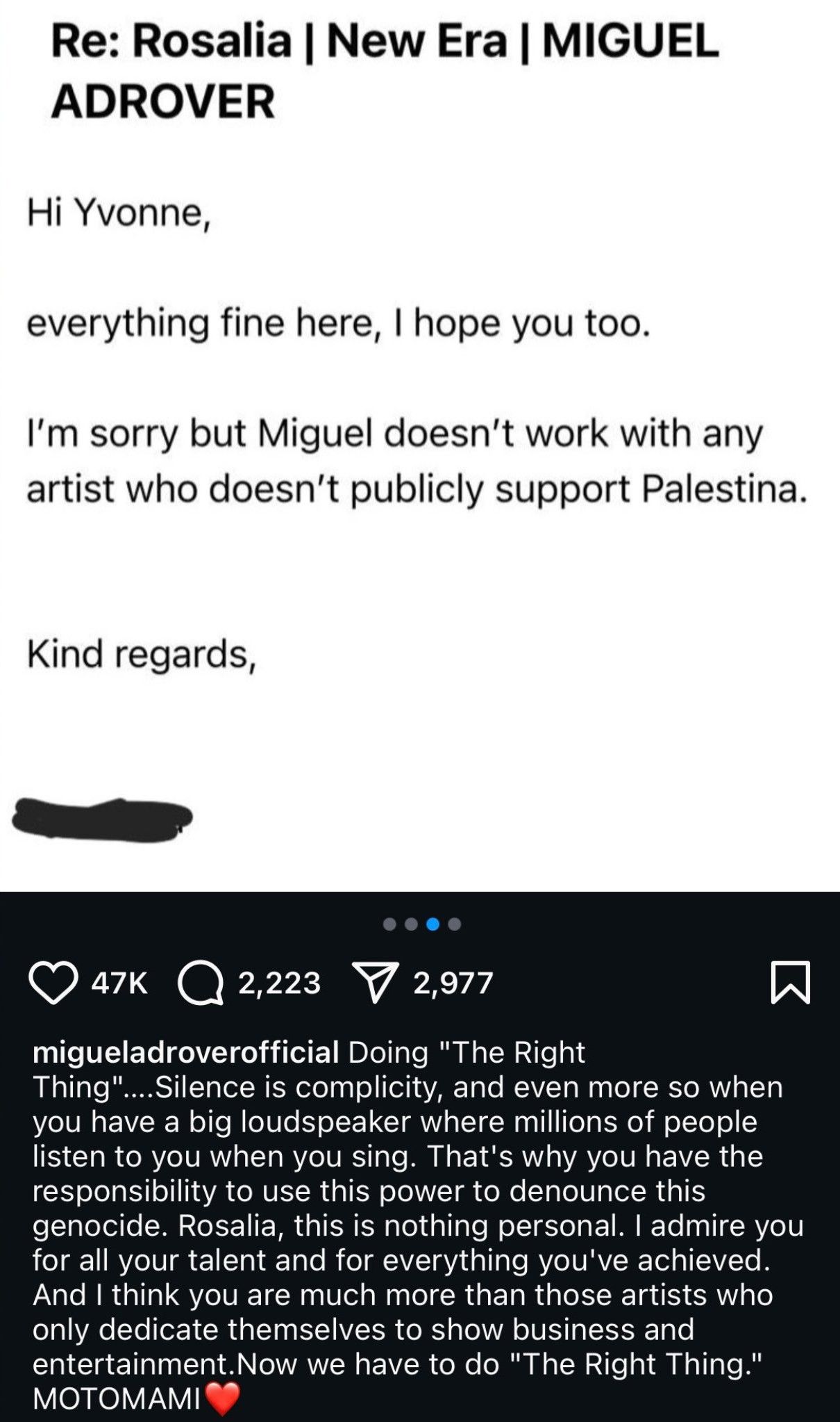 Rechaza diseñador vestir a Rosalía por falta de apoyo público a Palestina