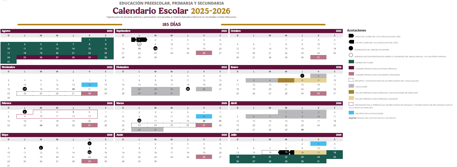 calendario sep 2026 cuando regresan a clases los niños en nuevo leon.PNG