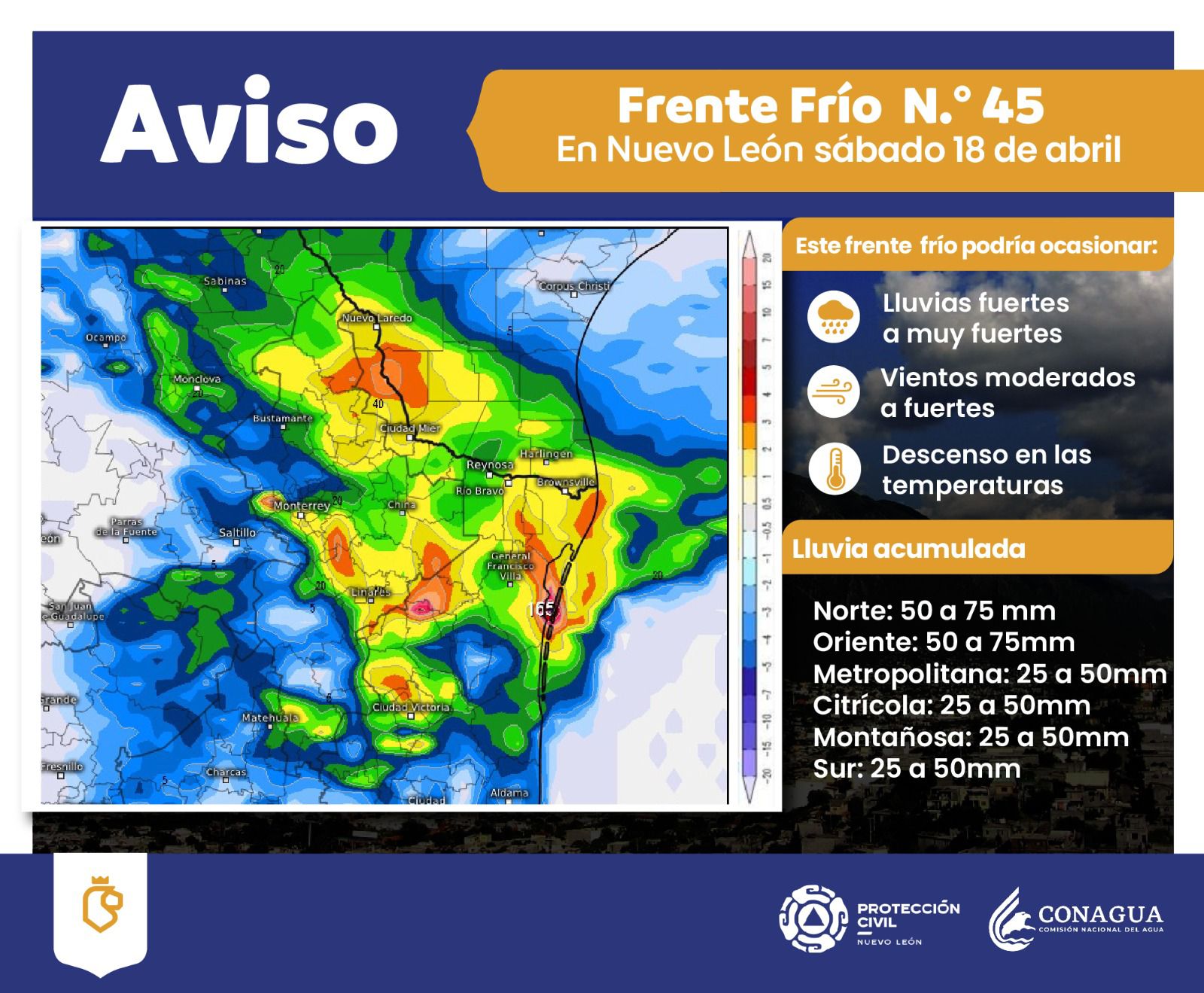frente frio 45 proteccion civil