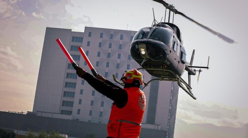 Realizan operativo para traslado de órgano en helicóptero