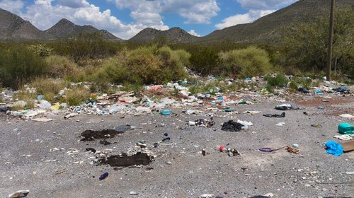 Acumulan basura, muebles y desechos junto a carretera a Arteaga