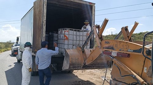 Retiran contenedores con pilas en Ramos Arizpe por contaminación