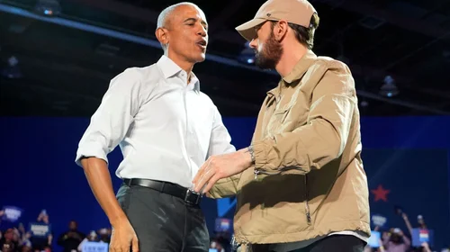 Eminem expresa apoyo a Harris en evento junto a Barack Obama