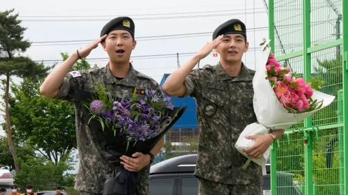 RM y V de BTS terminan su servicio militar luego de año y medio