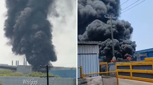 Se registra incendio en planta de la empresa Whirlpool en Apodaca