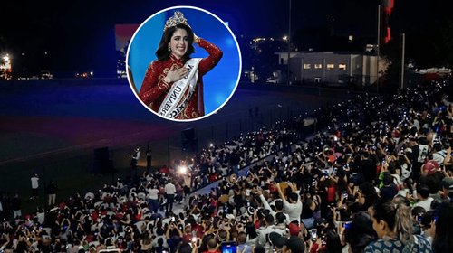 Miles de tabasqueños se reúnen en estadio para ver Miss Universo