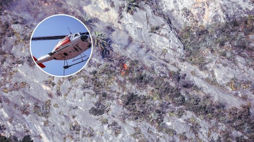 Combate PCNL y Brigada Fénix incendio en Cerro de las Mitras