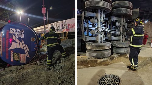 Vuelca pipa de gasolina en Calzada de Tlalpan, CDMX