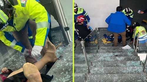 Sufre fracturas mujer al caer en plaza comercial de San Pedro