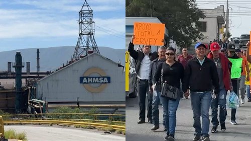 Protestan obreros de AHMSA por denuncia contra compañero