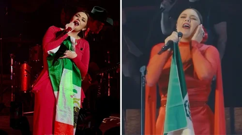 ¡Regresen mi bandera!: Yuridia defiende el lábaro patrio en show
