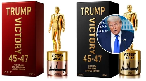Trump promociona sus fragancias, ‘Victory 45-47'
