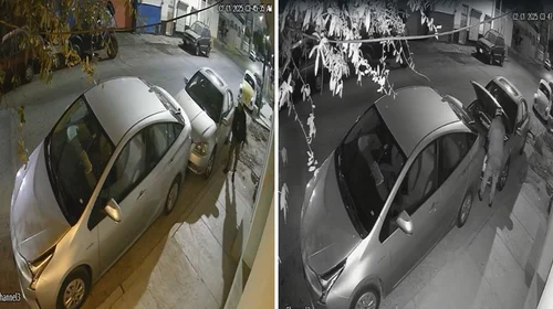 Captan a hombre robando batería de auto en Monterrey