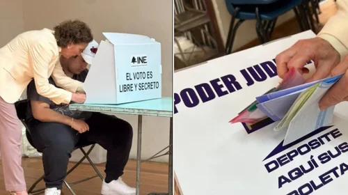 Beatriz Gutiérrez y su hijo votan sin AMLO en elección judicial