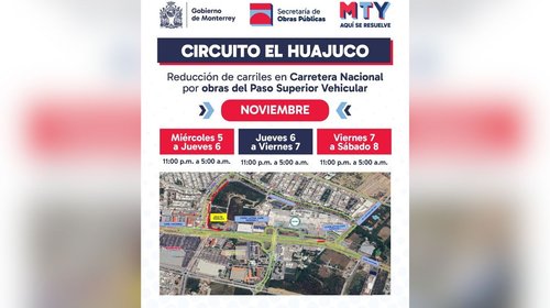 Anuncian restricciones viales por obras en la zona del Huajuco