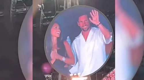 Messi deslumbra en concierto de Coldplay con Antonela