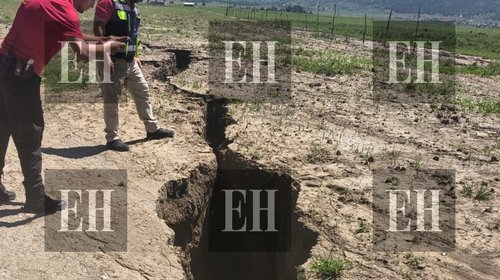 Detectan grieta de 200 metros en ejido Tierras Prietas de Arteaga