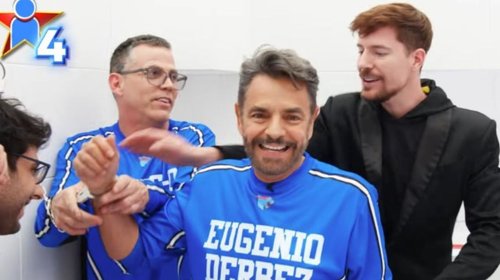 Eugenio Derbez destaca en reto benéfico de MrBeast