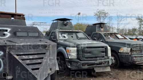 Autoridades destruyen 18 vehículos 'monstruo' en Tamaulipas