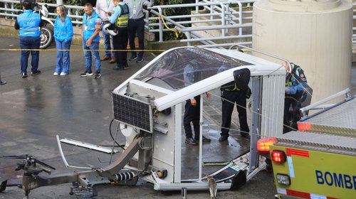 Desplome de cabina de teleférico en Colombia deja un muerto