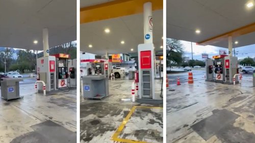 Reconocen filtración de agua en gasolinera de NL