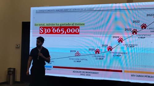 Exhiben presunto fraude inmobiliario de Adrián de la Garza
