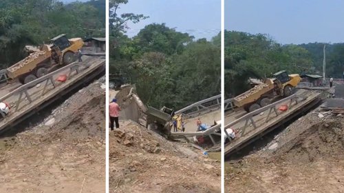 Colapsa puente vehicular en San Luis Potosí; hay tres heridos