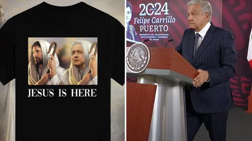Lanzan playera que compara a López Obrador con Jesús