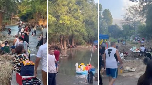 Bañistas abarrotan el río Ramos y lo llenan de basura