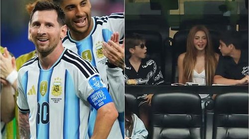 Shakira apoya a Messi durante partido entre Argentina vs Austria