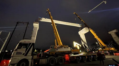 Avanza construcción de líneas 4 y 6 del Metro; instalan trabes
