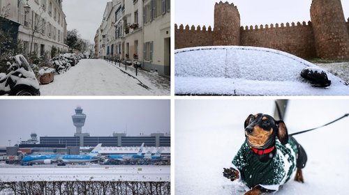 Nevadas colapsan aeropuertos de Europa; Rusia en alerta naranja