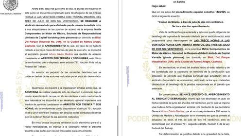 Ordena jueza levantar bloqueo en Mahle y sanciona a sindicato CTM