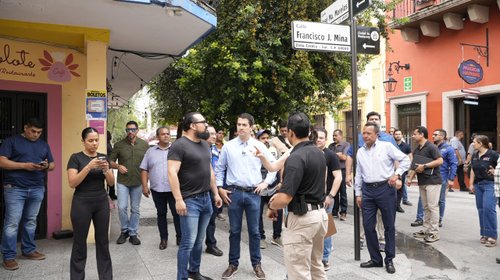 Supervisa Marcelo Segovia avance de obras en Barrio Antiguo
