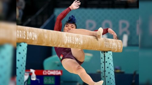 Alexa Moreno sufre caída en barra de equilibrio en París 2024