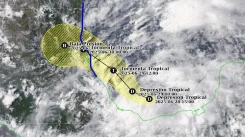 Se forma depresión tropical cerca del sureste de México
