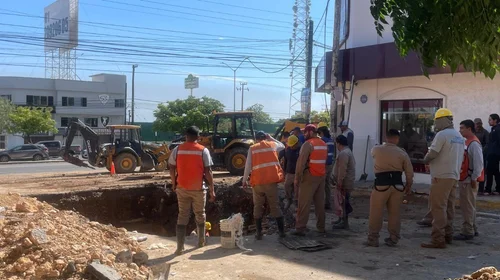 Sustituyen ducto que provocó megafuga de agua en Guadalupe