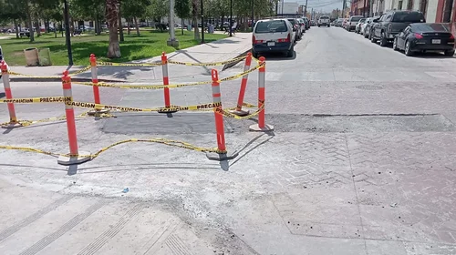Rompen calle General Cepeda en Saltillo a meses de inauguración
